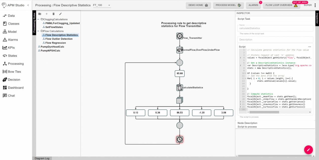 Soft sensors measurements with APM studio