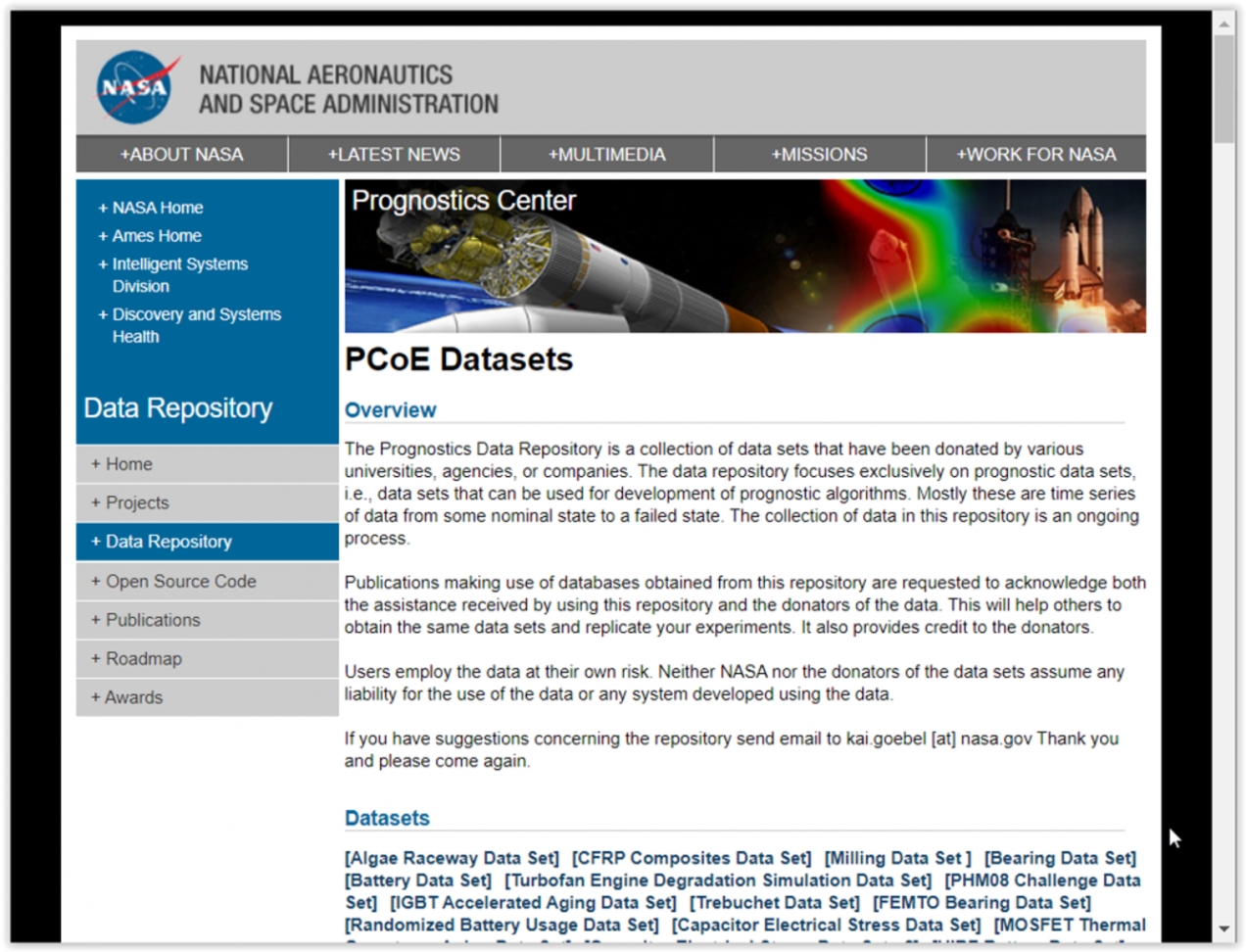 NASA open data analytics for predictive maintenance