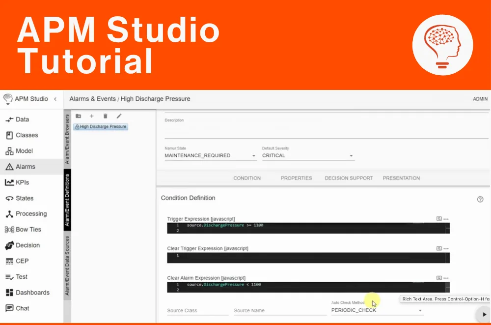 Tutorials Configuring Alarms in APM Studio