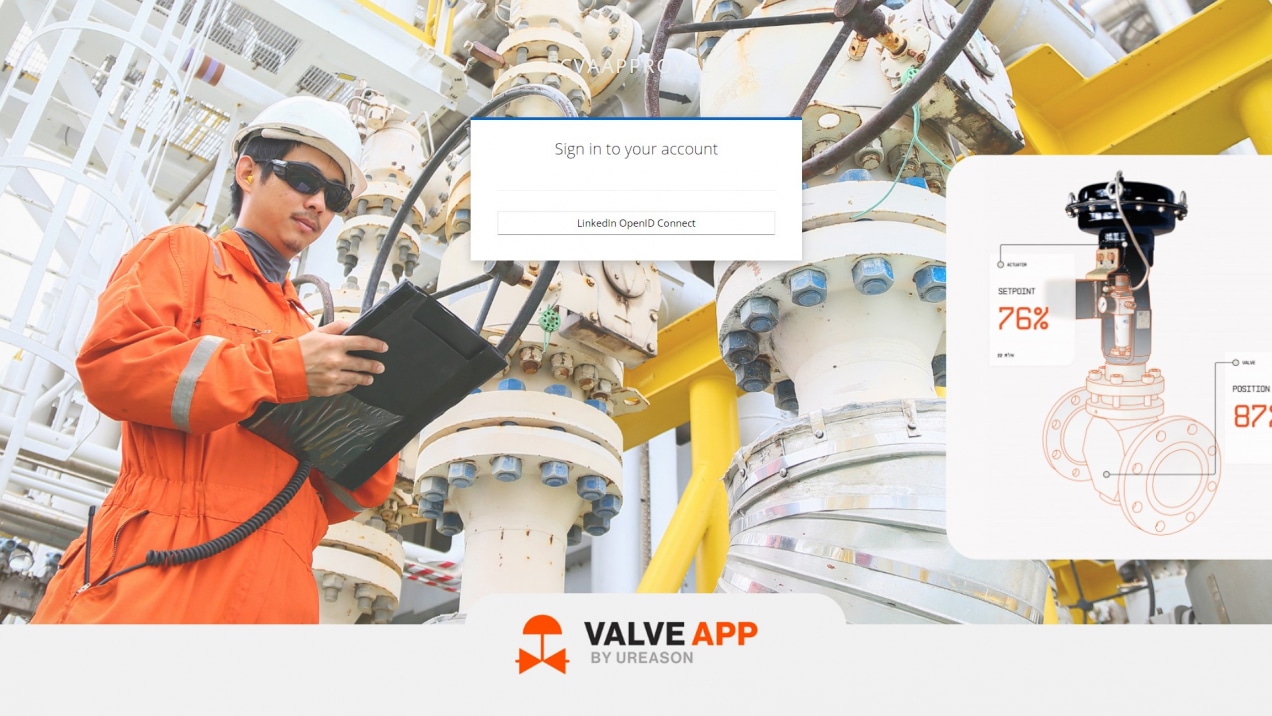 UReason - Control Valve App demo Sign in page