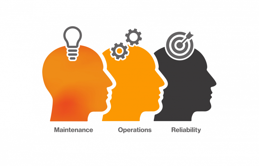 Three human heads representing Maintenance, Operations, and Reliability, which are three aspects that Valve App can provide values for