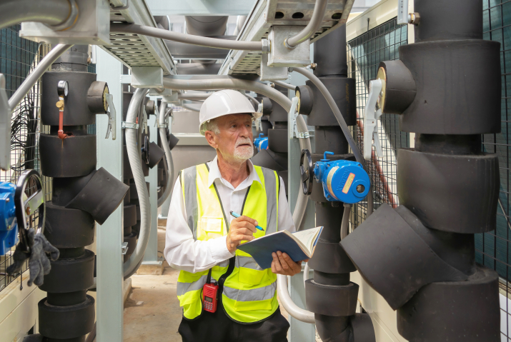 elder engineer monitoring the asset